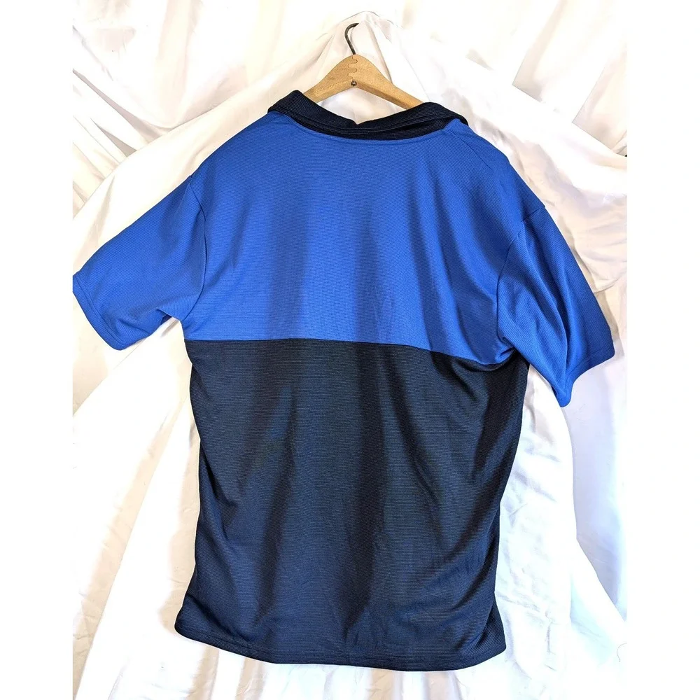 Banana Republic Polo Blue Dotted Stipes Block Color Pattern M Blue Short Sleeves